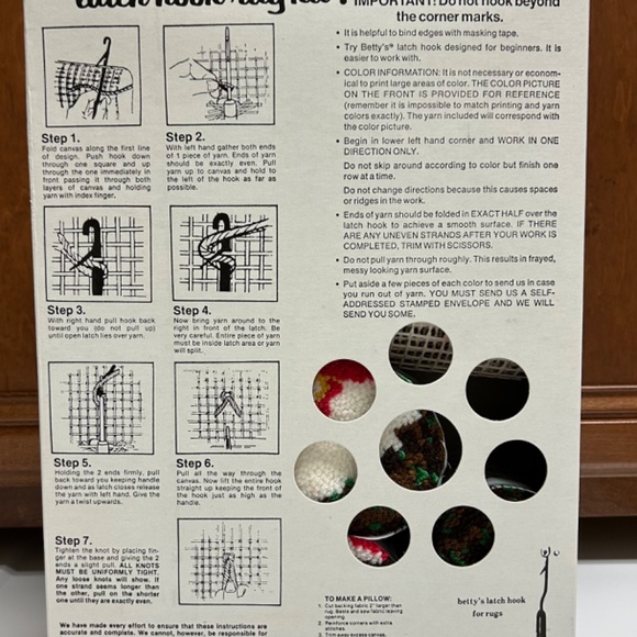 Vintage 1978 Betty's Christmas Latch Rug Hook Kit 603 Lamp Post New Sealed - Picture 3 of 5